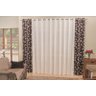Cortina Sala Floral Estampada 3,00x2,50 Ilhós Cromado - Marrom amarelado - 1