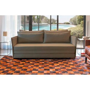 Sofá 03 Lugares Elis_ma Se Transforma em Sofá Cama Resistente e Confortável em Sued Bege