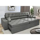 Ver imagem 1 de Sofá Retrátil e Reclinável 2.72M com Molas Cama Inbox Estilo Suede Velusoft Cinza