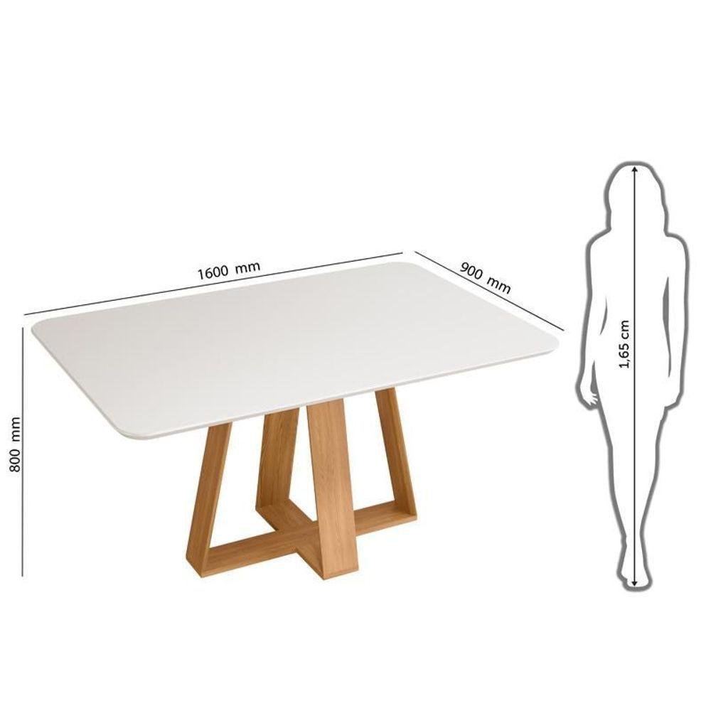 Sala De Jantar Mesa Carvalho/Off White 4 Cad Carvalho/Lunar - 3