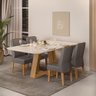 Sala De Jantar Mesa Carvalho/Off White 4 Cad Carvalho/Lunar - 4