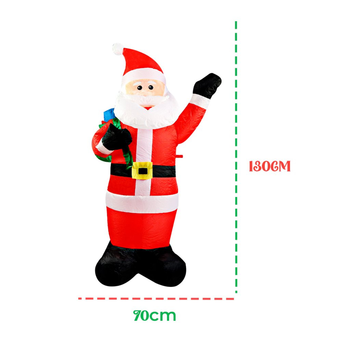 Decoração Papai Noel Inflável Grande Led Jardim Bivolt Natal - 2