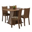 Ver imagem 2 de Conjunto Sala de Jantar Mesa Tampo de Madeira 4 Cadeiras Rustic/crema/bege Marrom Marilyn Madesa