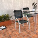 Ver imagem 2 de Kit 6 Cadeiras Alumínio Trama Colmeia Resistente Argila