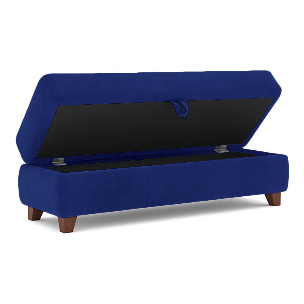 Recamier Calçadeira Bella 120cm Suede Azul Marinho - Clique Decorações