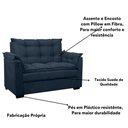 Ver imagem 4 de Sofá Confortável 1,40 Pequeno Compacto Small Azul Marinho