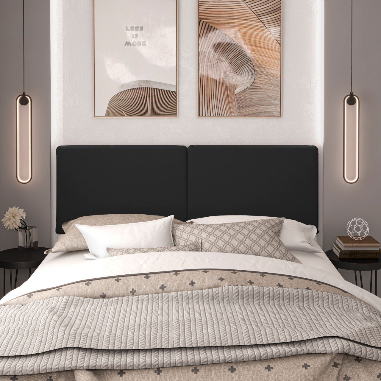 Cabeceira Cama Box Suspensa Nayara Casal 1,40 Preto - 1