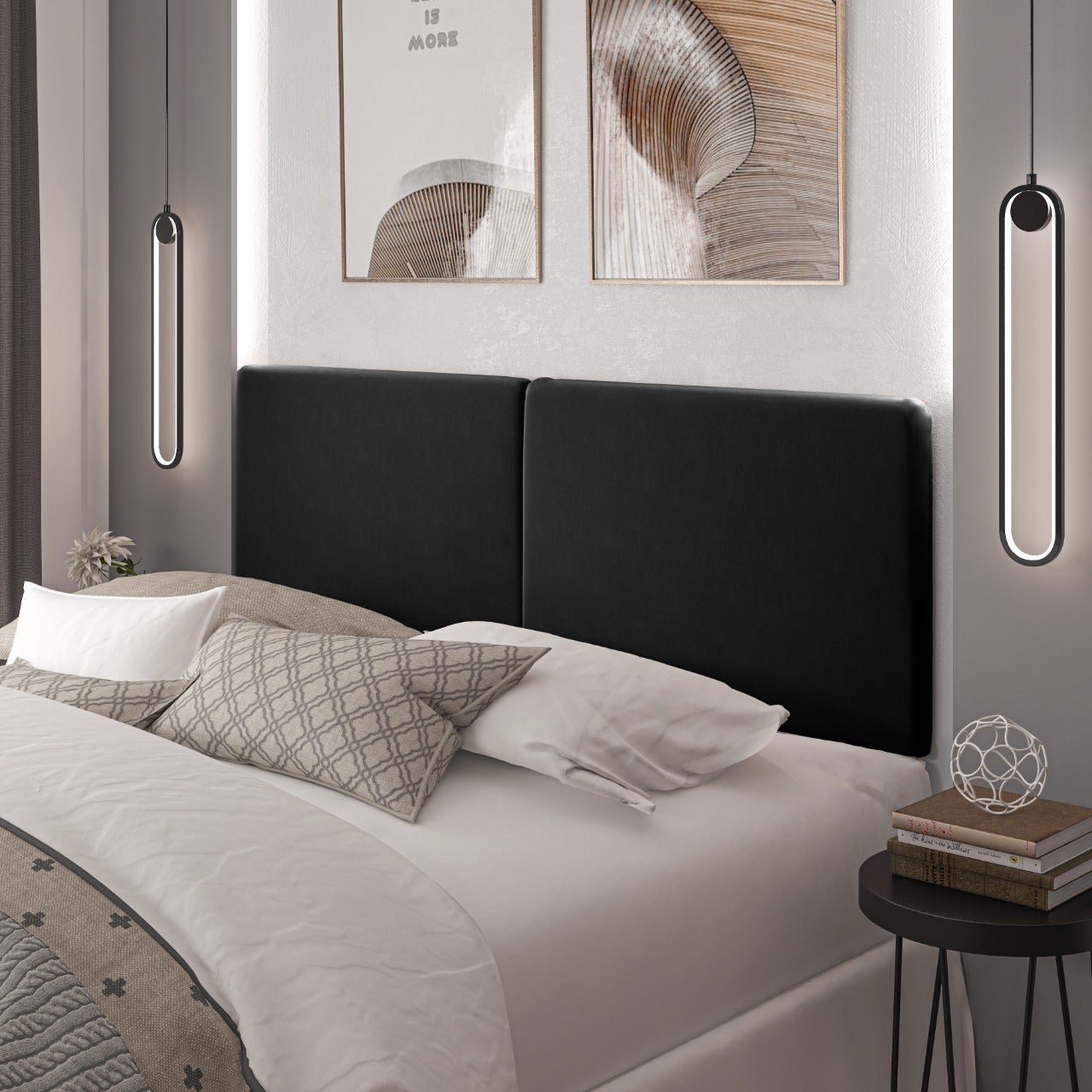 Cabeceira Cama Box Suspensa Nayara Casal 1,40 Preto - 2