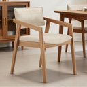 Ver imagem 2 de Kit 05 Cadeiras para Sala de Jantar Estar Living Giorgia L02 Linho Palha - Lyam Decor