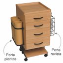 Ver imagem 3 de Carrinho Auxiliar com Porta Plantas e Porta Revistas - Mod. Ca-2