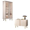 Ver imagem 1 de Conjunto 1 Cristaleira e 1 Buffet Decorativo Évora/benvenuto Off White G26 - Hb Móveis