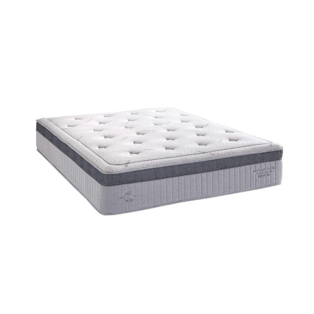 Cama Box Queen com Colchão Herval C1663 Molas Ensacadas 158x198x75cm Ms Courino Branco - 2
