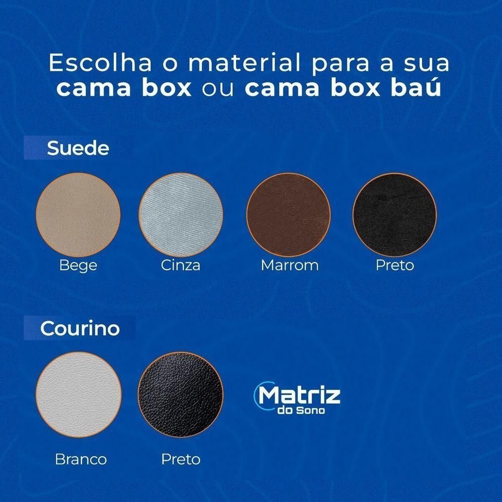 Cama Box Queen com Colchão Herval C1663 Molas Ensacadas 158x198x75cm Ms Courino Branco - 6