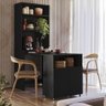 Armário Bancada de Cozinha 2 Portas com Mesa Retrátil Duo Preto - 7