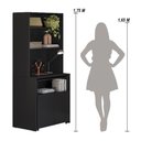 Ver imagem 4 de Armário Bancada de Cozinha 2 Portas com Mesa Retrátil Duo Preto