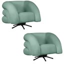 Ver imagem 1 de Kit 2 Poltrona Decorativa Micheli Giratória e Balanço Veludo