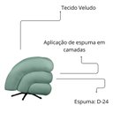Ver imagem 3 de Kit 2 Poltrona Decorativa Micheli Giratória e Balanço Veludo