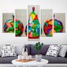Conjunto de 5 Telas Decorativas em Canvas Frutas Abstratas Grande - 1