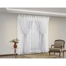 Cortina Janela Lúmina 2,00x1,70 Tecido Voal com Renda Ilhós - Branco - 1