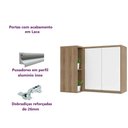 Ver imagem 4 de Armário Cozinha Aéreo de Parede Canto Reto 2 Portas c/ Nicho - Módulo Cozinha Mel - Luciane:Branco