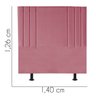 Cabeceira Estofada Cama Casal 140 cm Grécia A01 Suede Rosa - 3