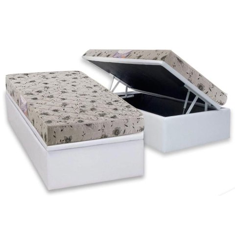 Conjunto Box Baú Solteiro: Colchão Espuma Herval D26 Sueño Liso + Base Crc Linhão White (88x188)