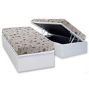 Ver imagem 1 de Conjunto Box Baú Solteiro: Colchão Espuma Herval D26 Sueño Liso + Base Crc Linhão White (88x188)