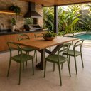 Ver imagem 4 de Jogo 6 Cadeiras Plásticas Tramontina Summa Lia Verde Oliva sem Braços Empilhável Jardim Cozinha