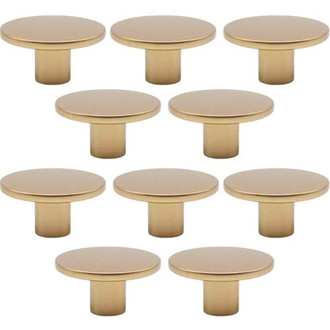 Kit 10 Puxadores 206 Naico Ponto Redondo Dourado para Móveis Armários e Gavetas