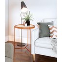 Ver imagem 1 de Mesa Lateral Ambiente Aqua Grande com Vidro Off White Cobre - Imcal