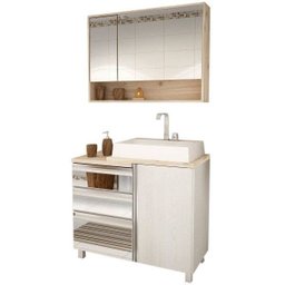 Gabinete para Banheiro com Espelheira Balcony Torino 90 (não Acompanha Torneira) - 2