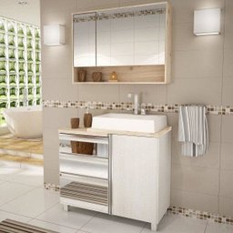 Gabinete para Banheiro com Espelheira Balcony Torino 90 (não Acompanha Torneira) - 1