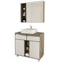 Ver imagem 2 de Gabinete para Banheiro com Espelheira Balcony Malbec 80 (Não acompanha torneira)