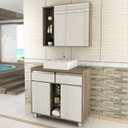 Ver imagem 1 de Gabinete para Banheiro com Espelheira Balcony Malbec 80 (Não acompanha torneira)