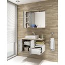 Ver imagem 3 de Gabinete para Banheiro com Espelheira Balcony Malbec 80 (Não acompanha torneira)