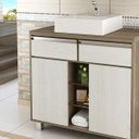 Ver imagem 5 de Gabinete para Banheiro com Espelheira Balcony Malbec 80 (Não acompanha torneira)