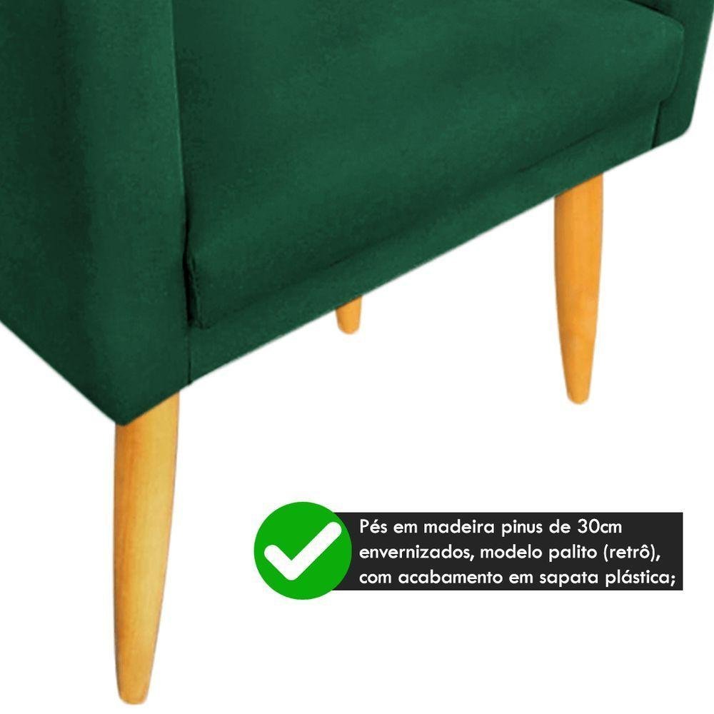 Kit 02 Poltronas Maitê Suede Verde - 4