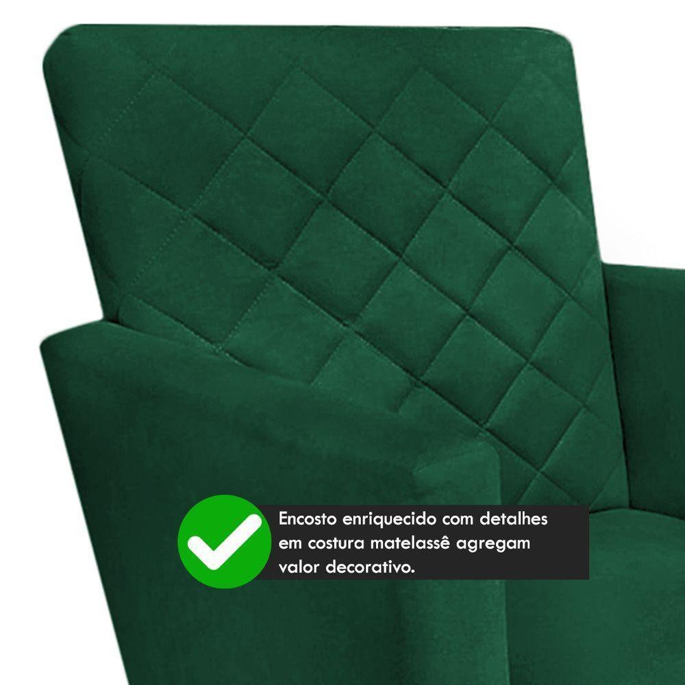 Kit 02 Poltronas Maitê Suede Verde - 6