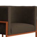 Ver imagem 6 de Poltrona Decorativa Luana Veludo Marrom Base Bronze - Fm