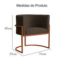 Ver imagem 7 de Poltrona Decorativa Luana Veludo Marrom Base Bronze - Fm