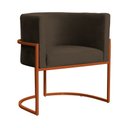 Ver imagem 1 de Poltrona Decorativa Luana Veludo Marrom Base Bronze - Fm