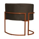 Ver imagem 4 de Poltrona Decorativa Luana Veludo Marrom Base Bronze - Fm