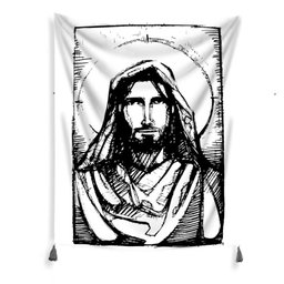 Tapeçaria de Parede Jesus Drawing Único - 2