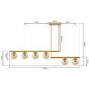 Ver imagem 4 de Luminária Pendente Lustre Jabuticaba Moon Dourado com Bolas Globos Esferas Âmbar Moderno Luxo Inl108