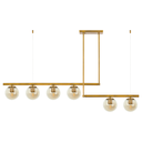 Ver imagem 3 de Luminária Pendente Lustre Jabuticaba Moon Dourado com Bolas Globos Esferas Âmbar Moderno Luxo Inl108