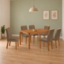 Ver imagem 1 de Conjunto de Mesa de Jantar Dublin 180 Tp MDF Laminado Canto Copo 6 Cadeiras Valentina