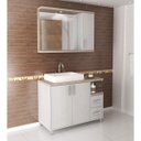 Ver imagem 1 de Conjunto para Banheiro Gabinete 2 Gavetas 2 Portas com Cuba e Espelheira com LED Dallas Balcony