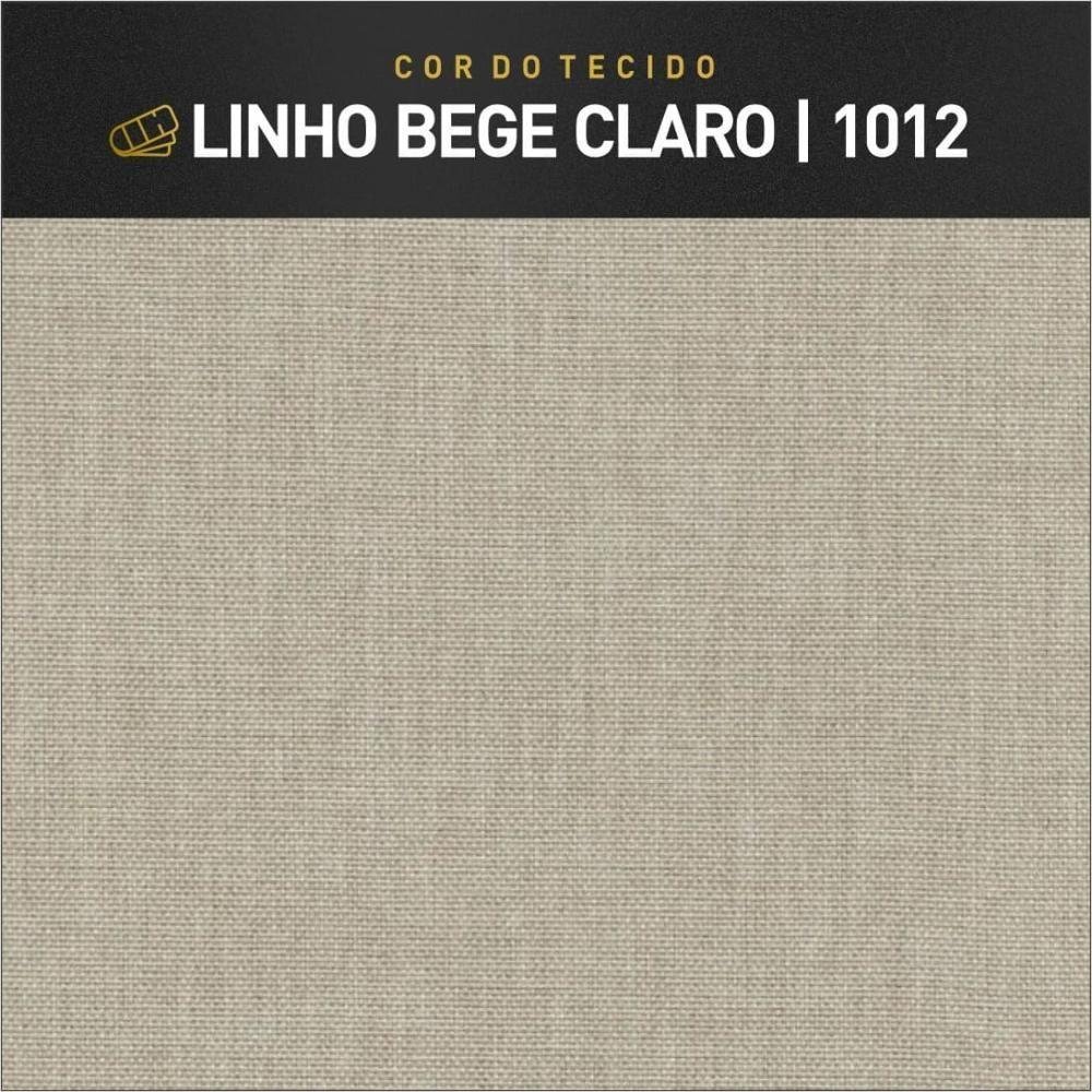 Puff Banqueta Gael Luxo Madeira Maciça Castellar Móbile Linho Bege Claro Linho Bege Claro - 2