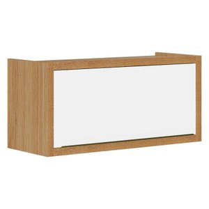 Armário Aéreo Geladeira Paola 2003703 Carvalho Dakar Branco Brilho - Aramóveis