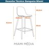 Kit 4 Banquetas Médias Miami Abi Fratini 91,50 Cm (altura) Polipropileno Terracota Base Aço - 5